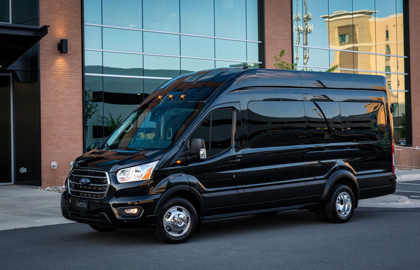 Black passenger van
